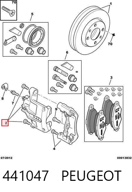 Suporte do freio dianteiro esquerdo 441047 Peugeot/Citroen