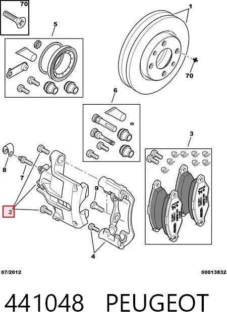 Suporte do freio dianteiro direito 441048 Peugeot/Citroen