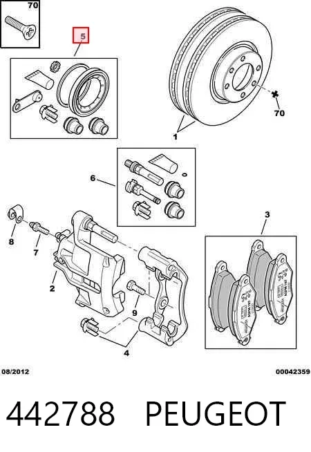Kit de reparação de suporte do freio dianteiro 442788 Peugeot/Citroen
