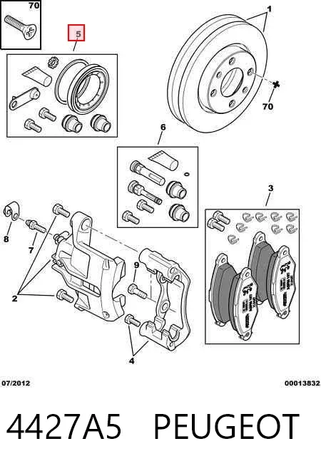 Kit de reparação de suporte do freio dianteiro 4427A5 Peugeot/Citroen