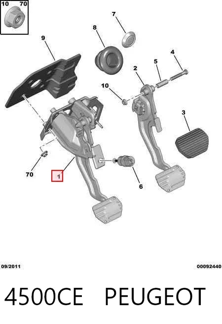 Pedal do freio 4500CE Peugeot/Citroen
