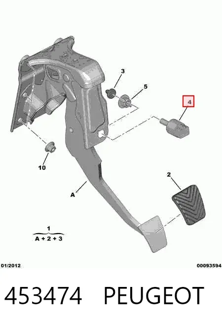 Sensor de ativação do sinal de parada 453474 Peugeot/Citroen