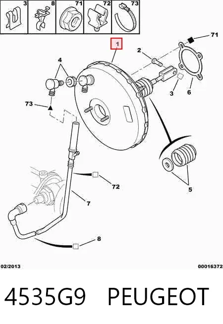 Reforçador dos freios a vácuo 4535G9 Peugeot/Citroen