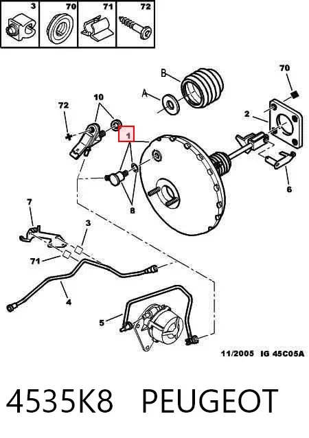 Reforçador dos freios a vácuo 4535K8 Peugeot/Citroen