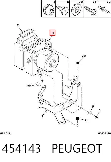 Unidade hidráulico de controlo ABS 454143 Peugeot/Citroen