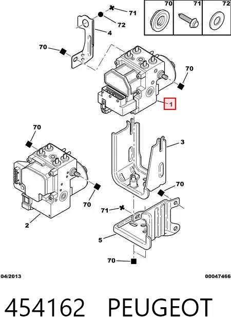 Unidade hidráulico de controlo ABS 454162 Peugeot/Citroen