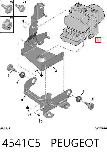 Unidade hidráulico de controlo ABS 4541C5 Peugeot/Citroen