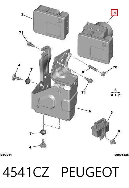 Unidade hidráulico de controlo ABS 4541CZ Peugeot/Citroen