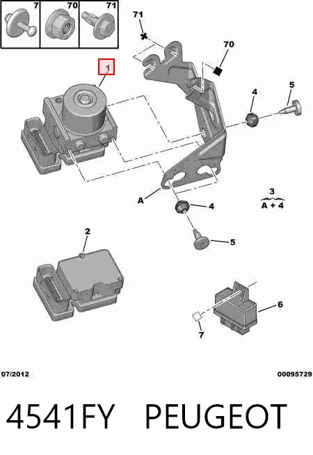 Unidade hidráulico de controlo ABS 4541FY Peugeot/Citroen