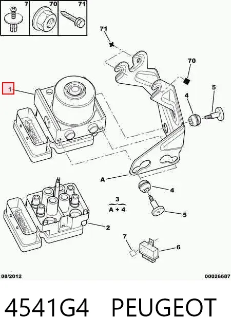 Unidade hidráulico de controlo ABS 4541G4 Peugeot/Citroen