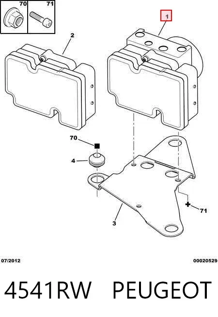 Unidade hidráulico de controlo ABS Peugeot 206 +