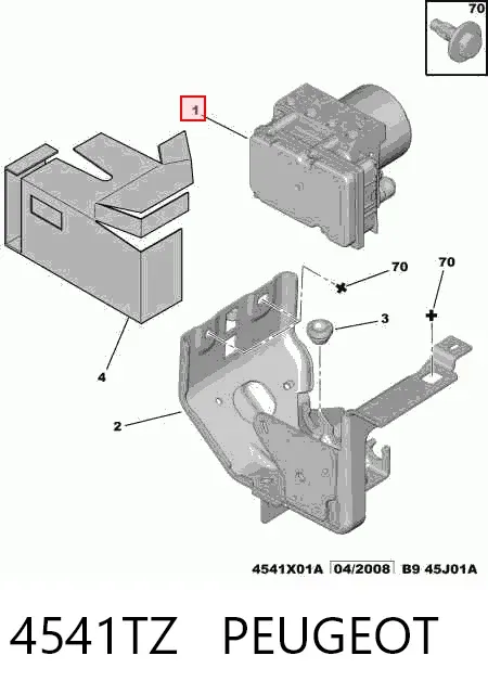 Unidade hidráulico de controlo ABS 4541TZ Peugeot/Citroen