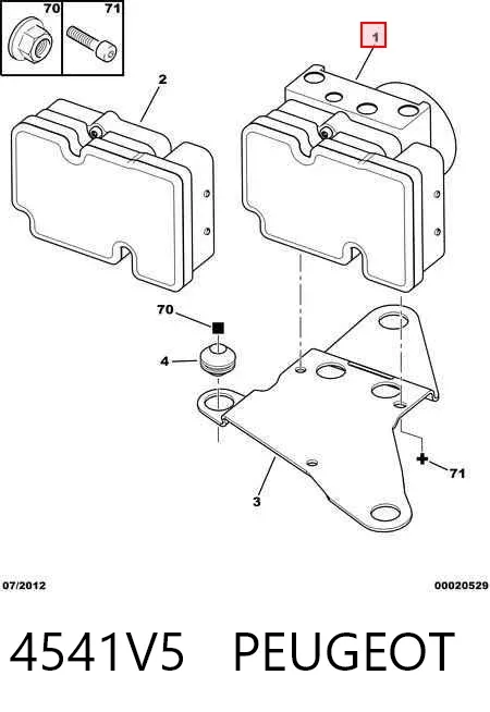 Unidade hidráulico de controlo ABS 4541V5 Peugeot/Citroen