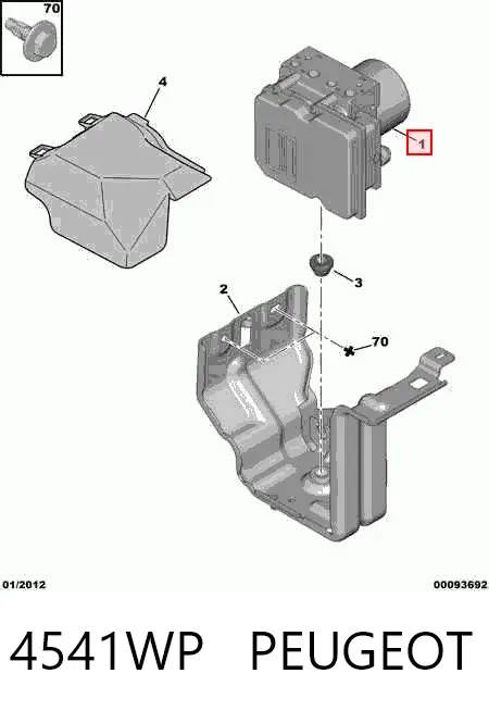 Unidade hidráulico de controlo ABS 4541WP Peugeot/Citroen