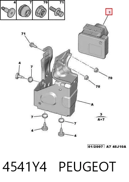 Unidade hidráulico de controlo ABS 4541Y4 Peugeot/Citroen