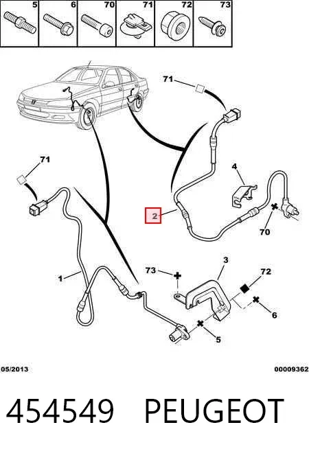 Sensor ABS traseiro 454549 Peugeot/Citroen