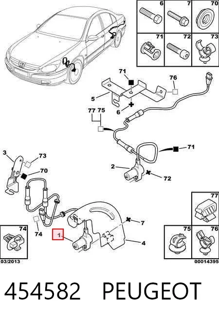 Sensor dianteiro de ABS 454582 Peugeot/Citroen