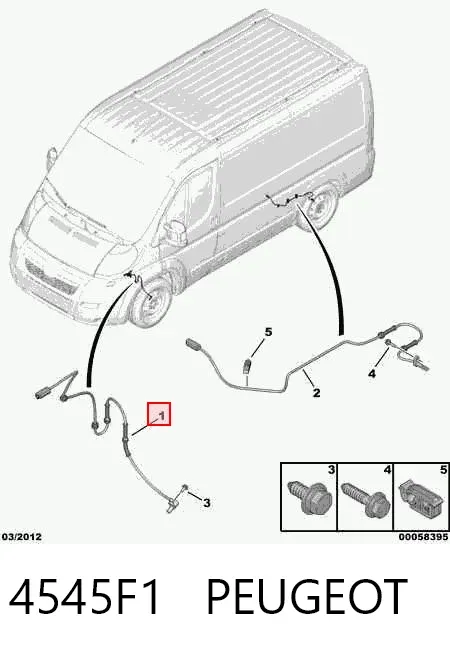 Sensor dianteiro de ABS 4545F1 Peugeot/Citroen