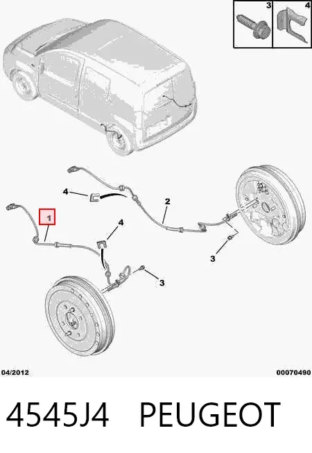 Sensor dianteiro de ABS 4545J4 Peugeot/Citroen