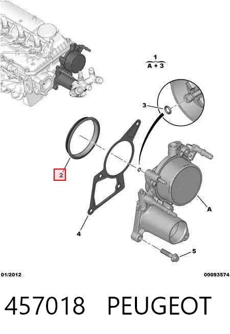 Vedante de bomba de vácuo 457018 Peugeot/Citroen