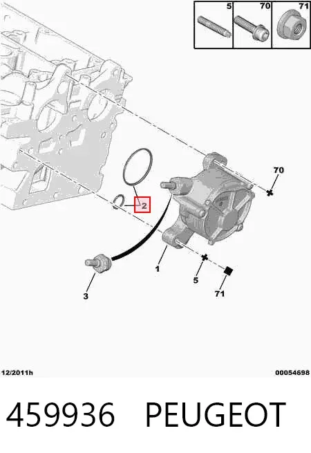 Vedante de bomba de vácuo 459936 Peugeot/Citroen
