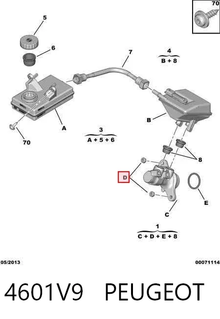 Cilindro mestre do freio 4601V9 Peugeot/Citroen