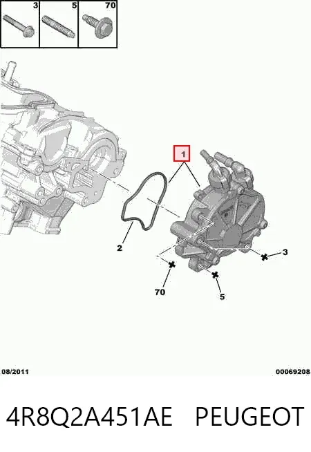 Bomba a vácuo 4R8Q2A451AE Peugeot/Citroen