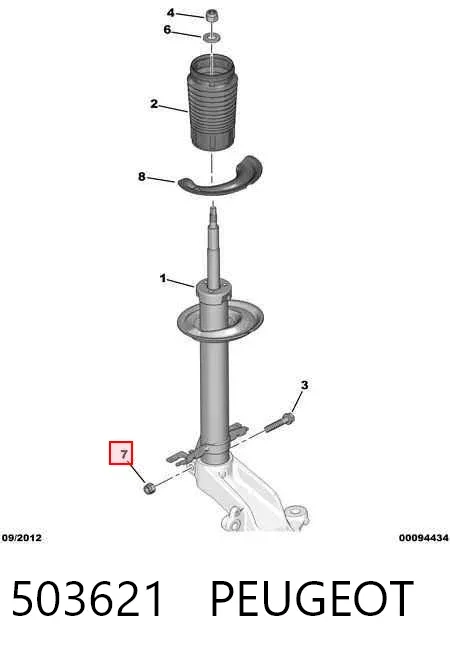 Parafuso (porca) de fixação 503621 Peugeot/Citroen