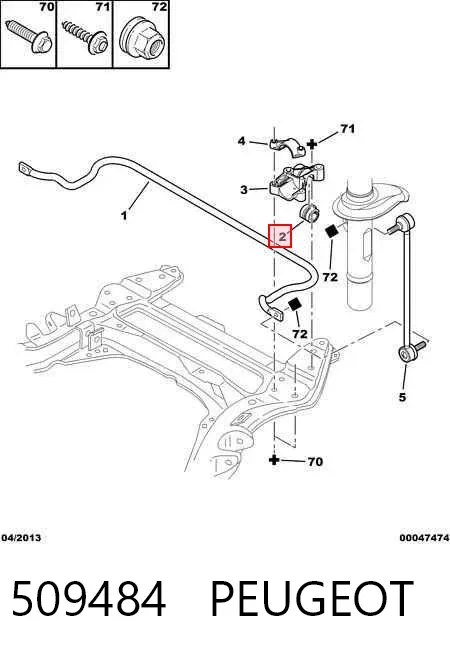 Bucha de estabilizador dianteiro 509484 Peugeot/Citroen