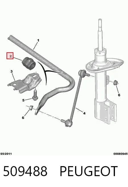 Bucha de estabilizador dianteiro 509488 Peugeot/Citroen