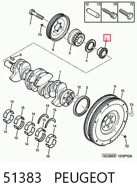 Roda dentada de acionamento de bomba de óleo 51383 Peugeot/Citroen