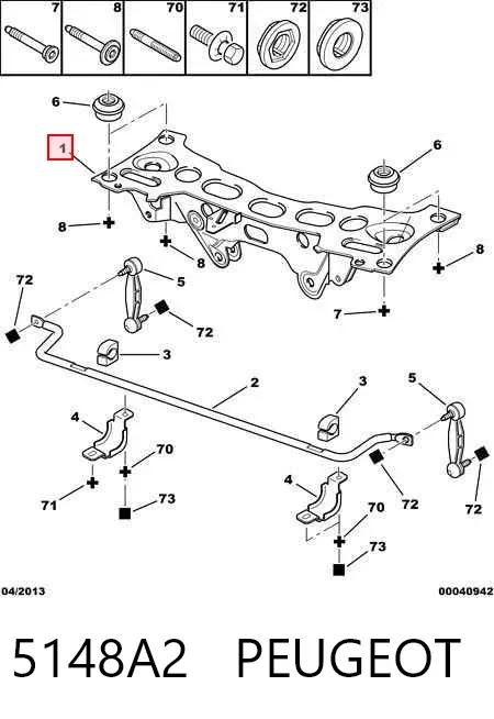 Viga de suspensão traseira (plataforma veicular) 5148A2 Peugeot/Citroen