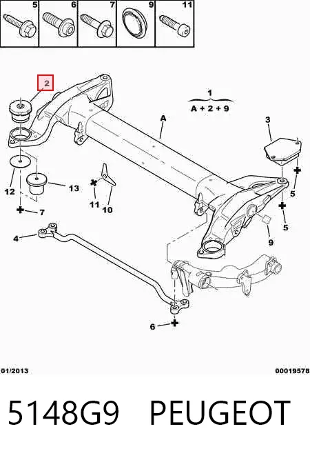 Viga de suspensão traseira (plataforma veicular) Citroen C5 I