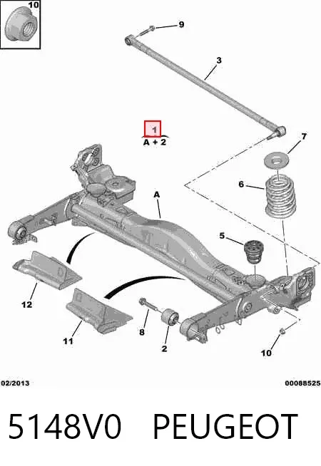 Viga de suspensão traseira (plataforma veicular) Citroen Jumpy II