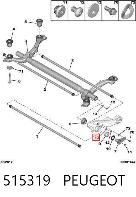 Parafuso (porca) de fixação 515319 Peugeot/Citroen