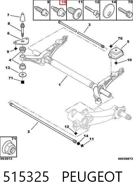 Parafuso (porca) de fixação 515325 Peugeot/Citroen