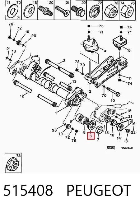 Vedação da barra de torção 515408 Peugeot/Citroen