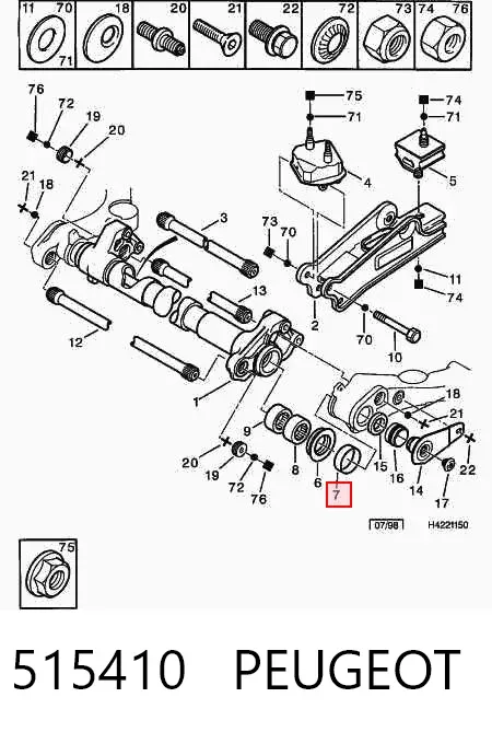 Vedação da barra de torção 515410 Peugeot/Citroen