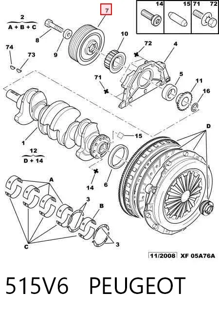 Polia de cambota 515V6 Peugeot/Citroen