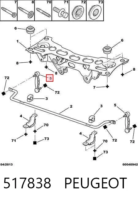 Montante de estabilizador traseiro 517838 Peugeot/Citroen
