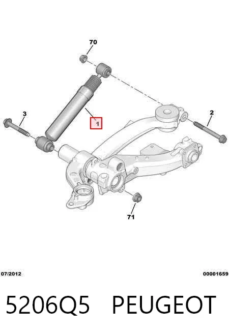Amortecedor traseiro 5206Q5 Peugeot/Citroen
