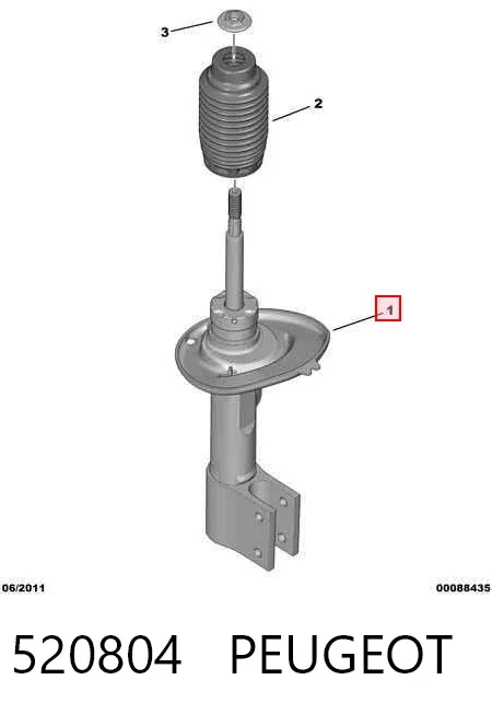 Amortecedor dianteiro direito 520804 Peugeot/Citroen