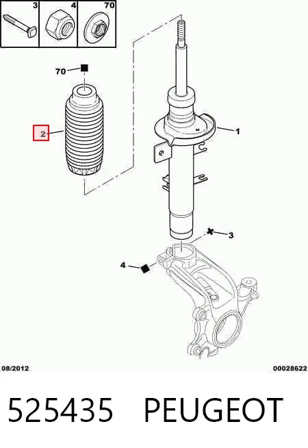 Bota de proteção de amortecedor dianteiro 525435 Peugeot/Citroen