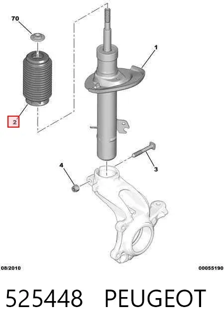 Bota de proteção de amortecedor dianteiro 525448 Peugeot/Citroen
