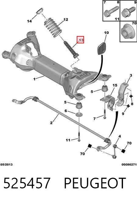 Bota de proteção de amortecedor traseiro 525457 Peugeot/Citroen