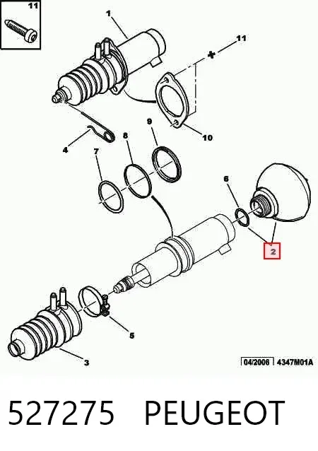 Acumulador hidráulico traseiro do sistema de amortecimento 527275 Peugeot/Citroen