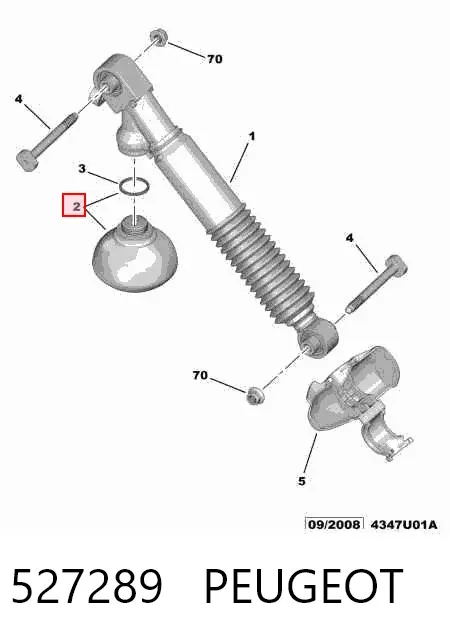 Acumulador hidráulico traseiro do sistema de amortecimento 527289 Peugeot/Citroen