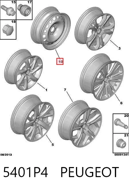 Discos de roda de aço (estampados) 5401P4 Peugeot/Citroen