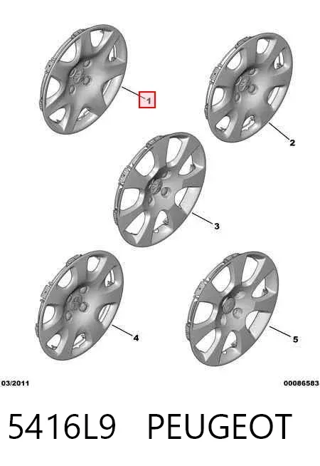 Coberta de disco de roda 5416L9 Peugeot/Citroen