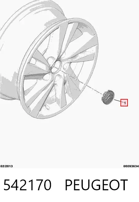 Coberta de disco de roda 542170 Peugeot/Citroen